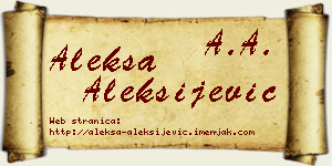 Aleksa Aleksijević vizit kartica